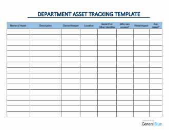 Department Asset Tracking Template in Word