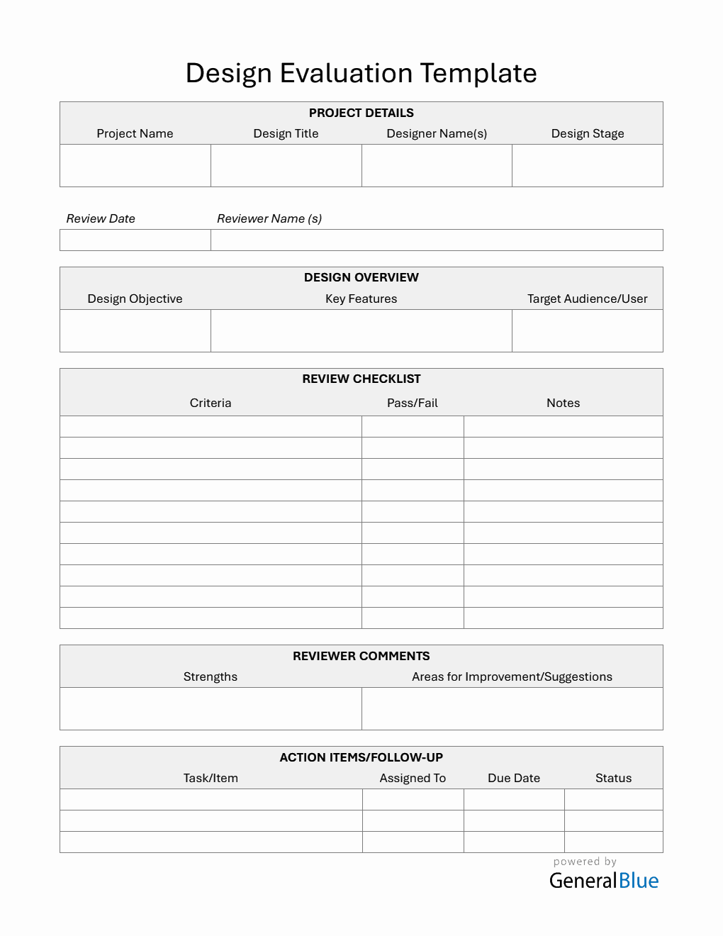 Design Review Template - Free Word Download