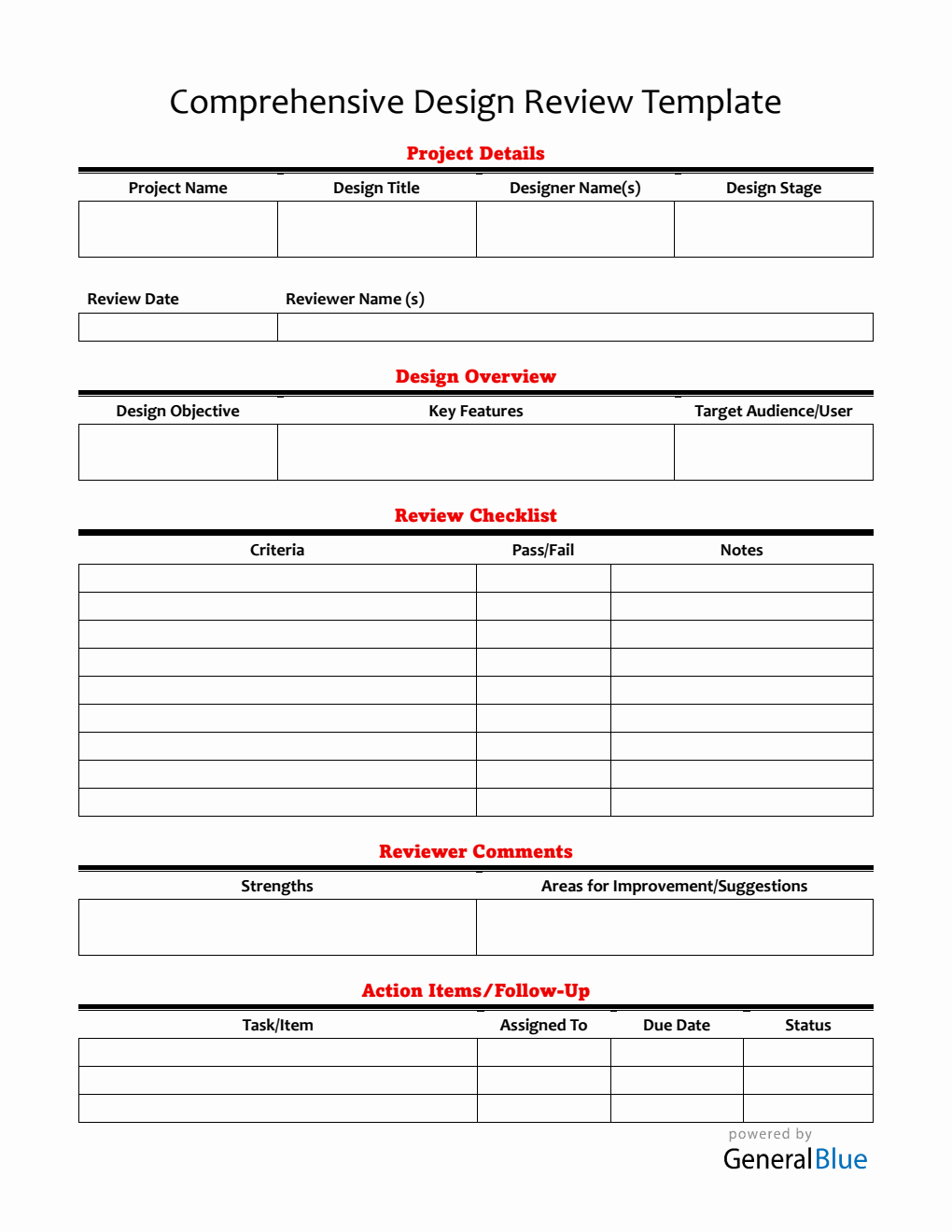 Comprehensive Design Review Template - Free Word Download