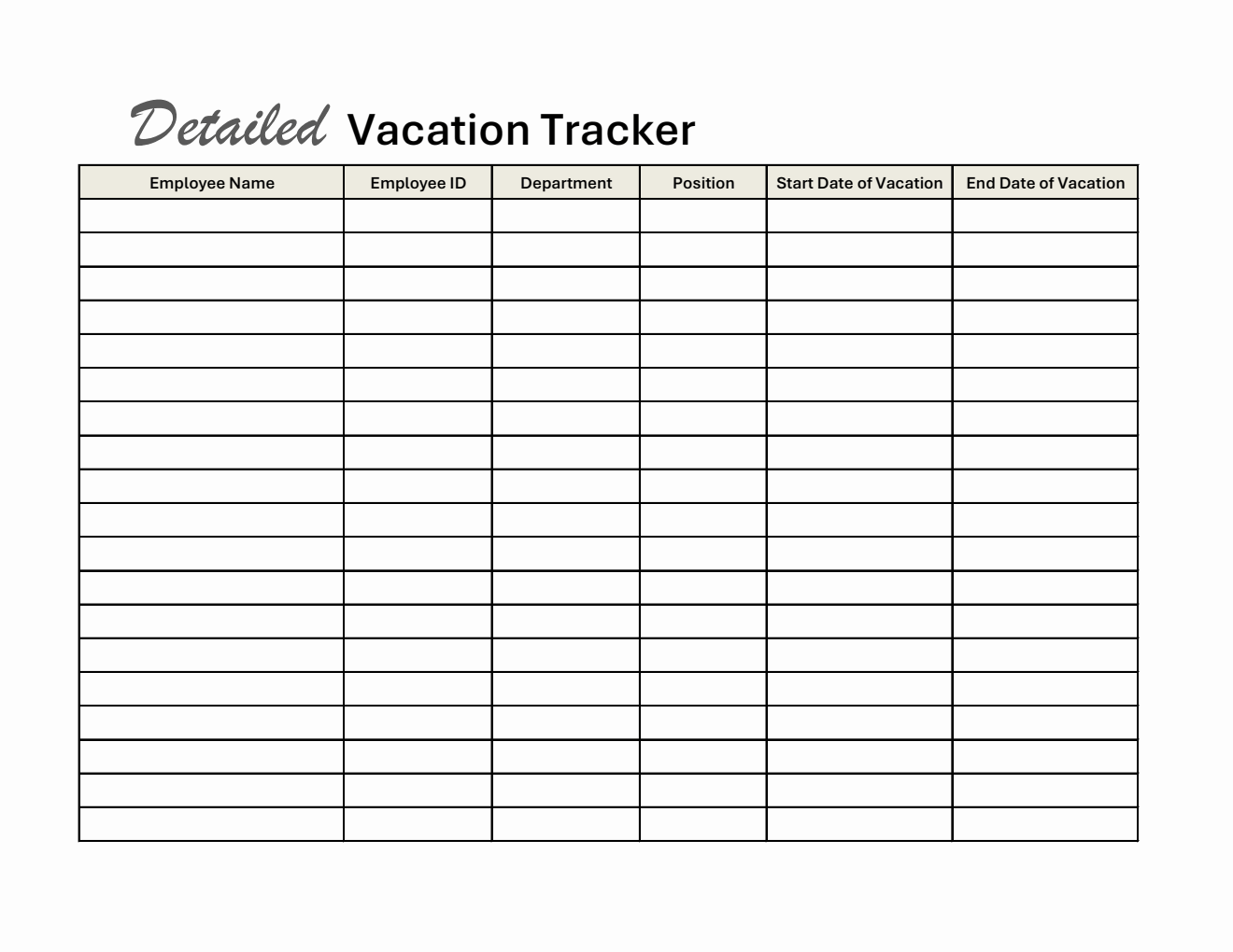 Free Vacation Leave Tracker in Excel Format