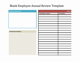Customizable Employee Annual Review Template in Excel Spreadsheet