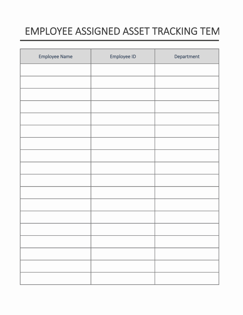 Excel Employee Assigned Asset Tracking Template