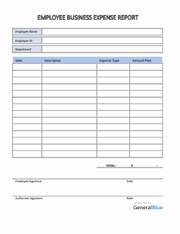 Employee Business Expense Report Template in Word
