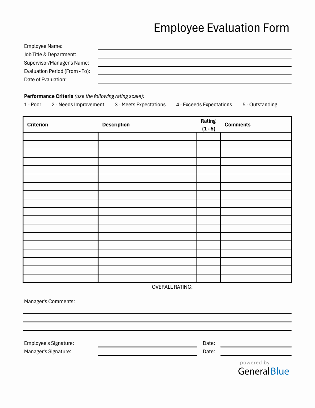 Employee Evaluation Templates Employee evaluation templates