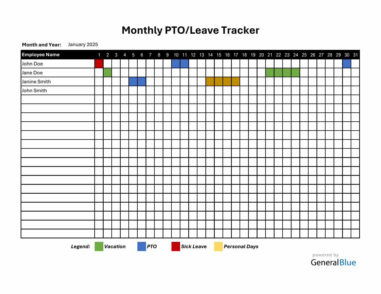 Free Employee Leave Tracker - Easy to Use in Excel