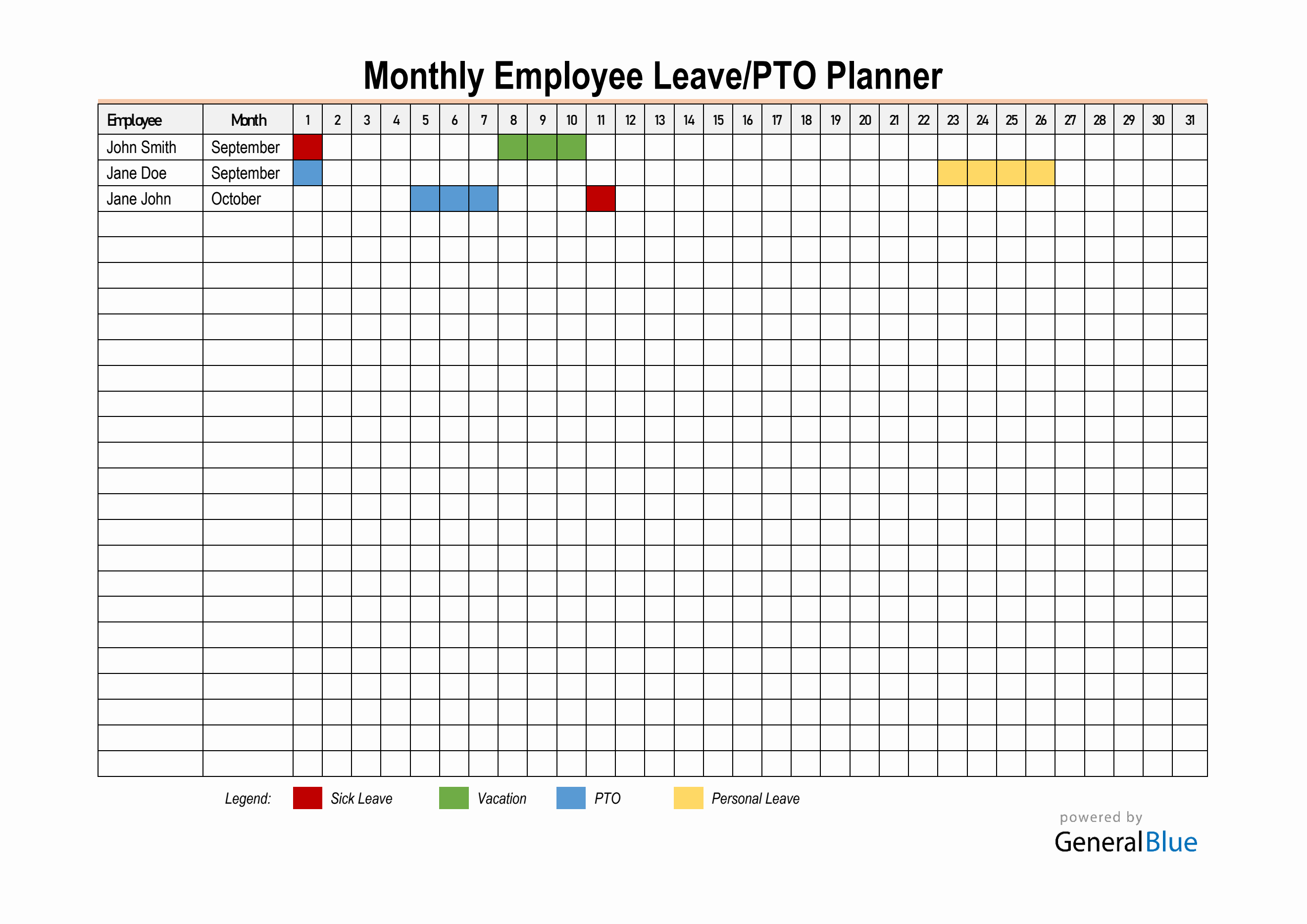 Free Employee Leave Tracker - Easy to Customize in Word