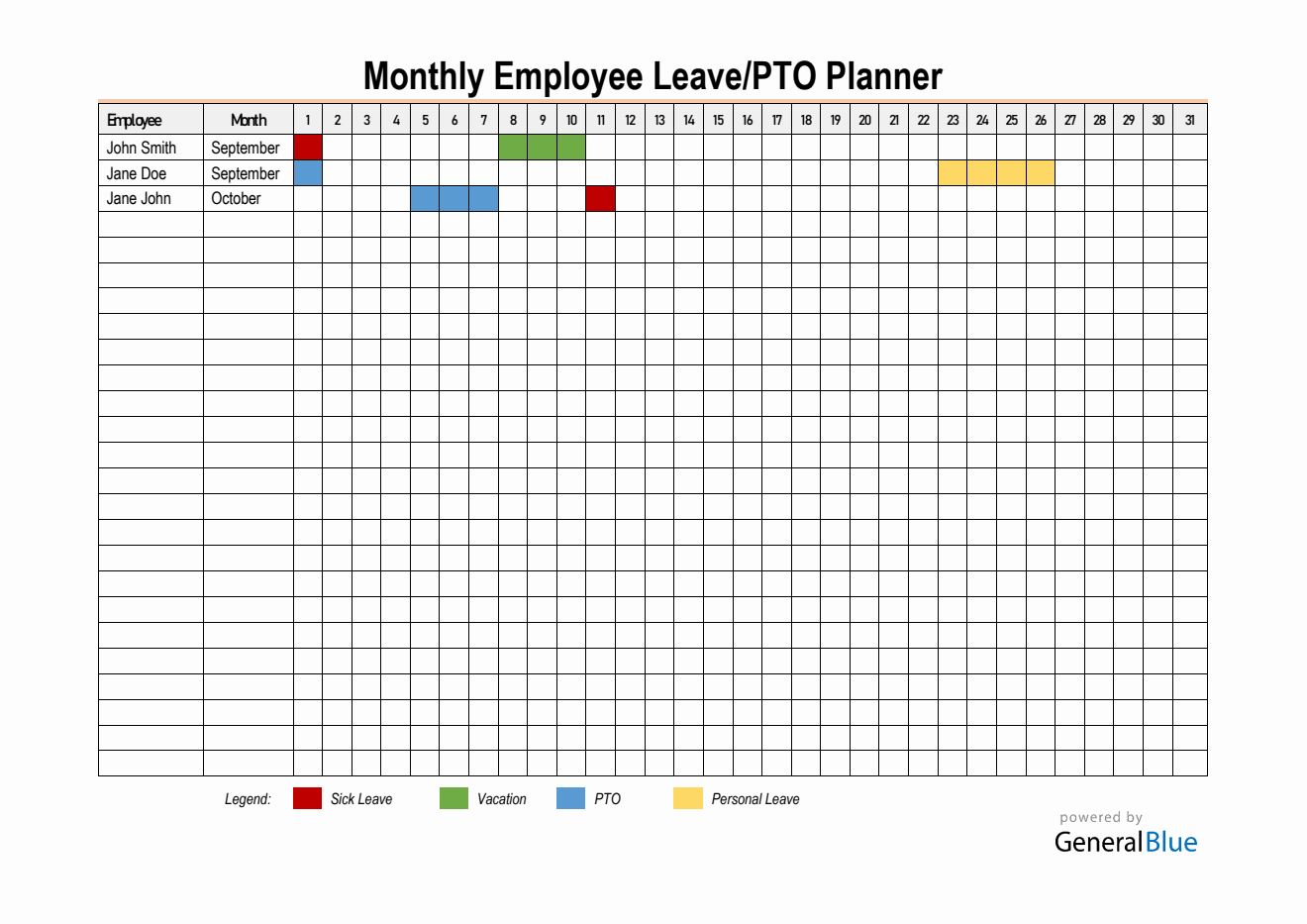 Free Employee Leave Tracker - Easy to Customize in Word