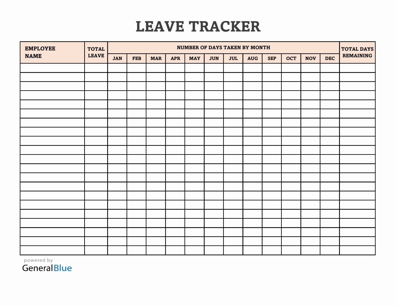 Downloadable Employee Leave Tracker (Excel)