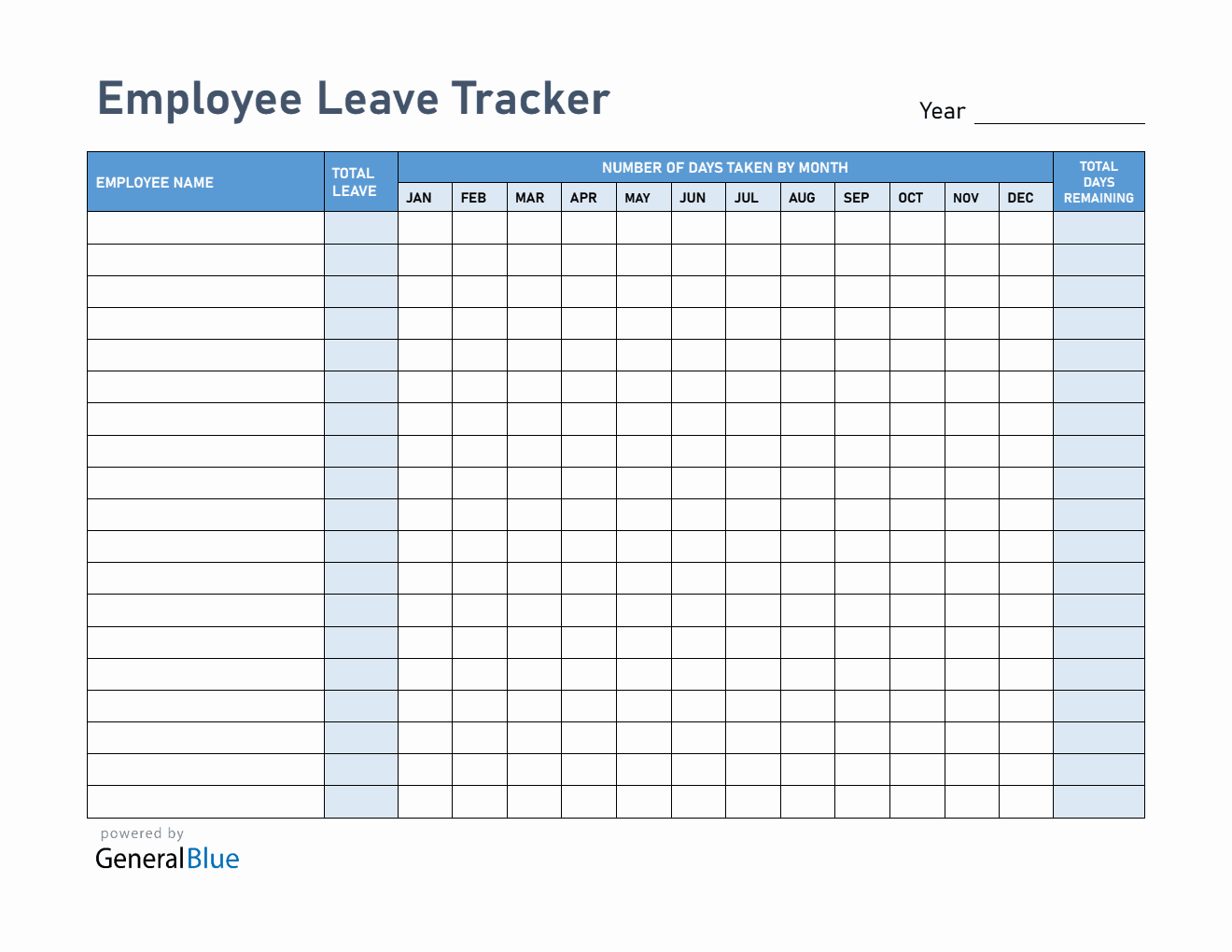 Downloadable Employee Leave Tracker (Word)