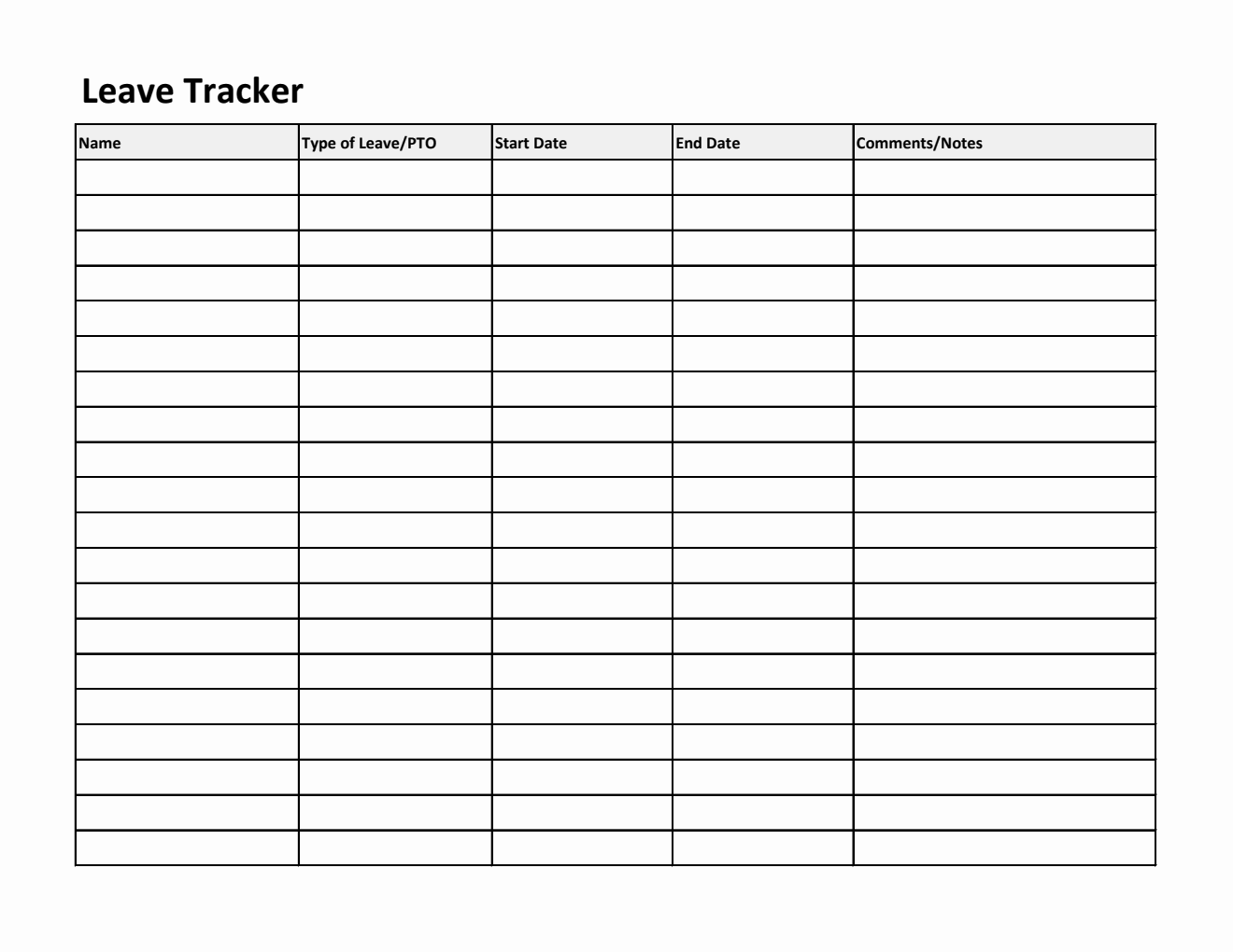 Employee Leave Tracker Template (Excel)