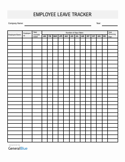 Printable Employee Leave Tracker Template in Word