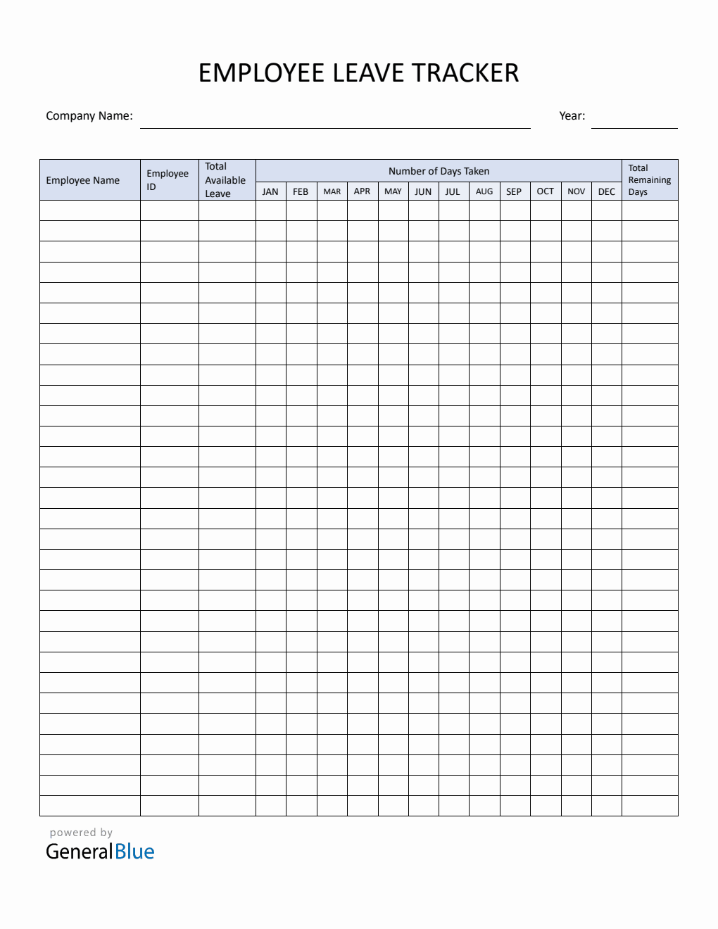  Employee Leave Tracker Template in PDF