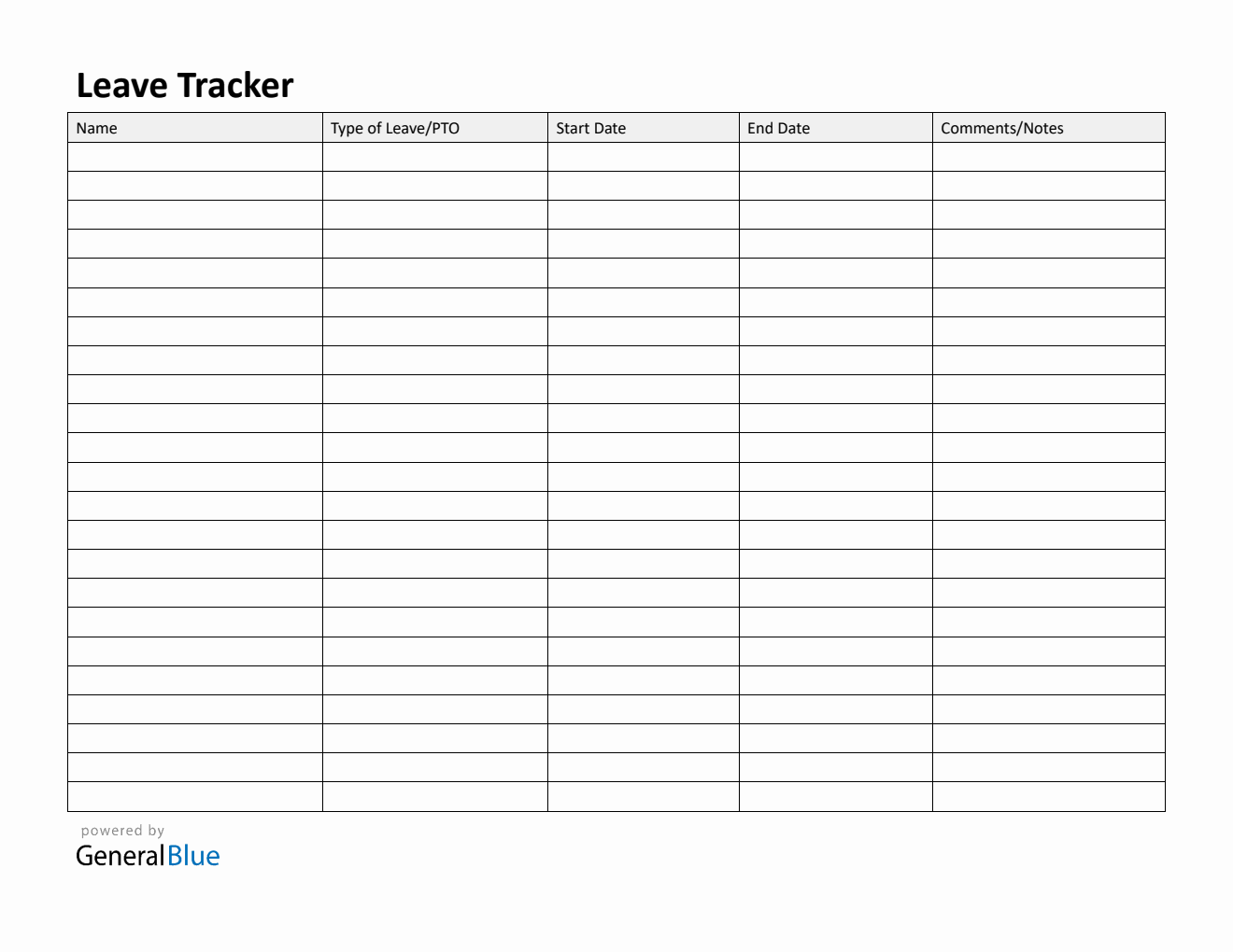 Employee Leave Tracker Template (Word)