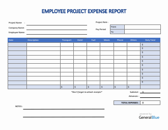 Employee Project Expense Report Template in Word