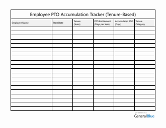 PTO Accumulation by Tenure Tracker Template | Free Download in Word