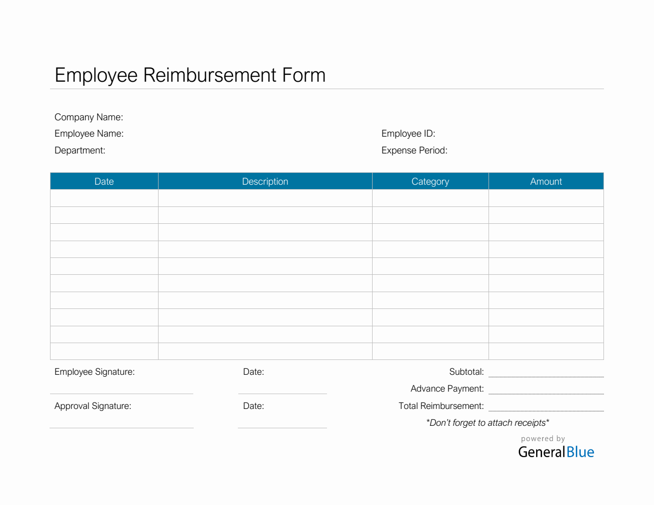 Reimbursement Templates