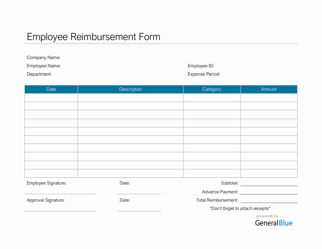 Reimbursement Templates