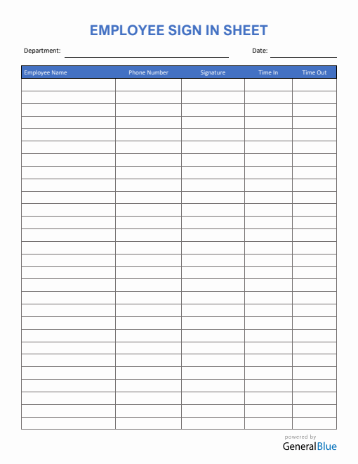 Sign In Sheet Templates