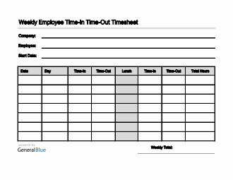 Employee Timesheet in PDF (Simple)