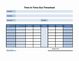 Employee Timesheet in PDF (Blue)