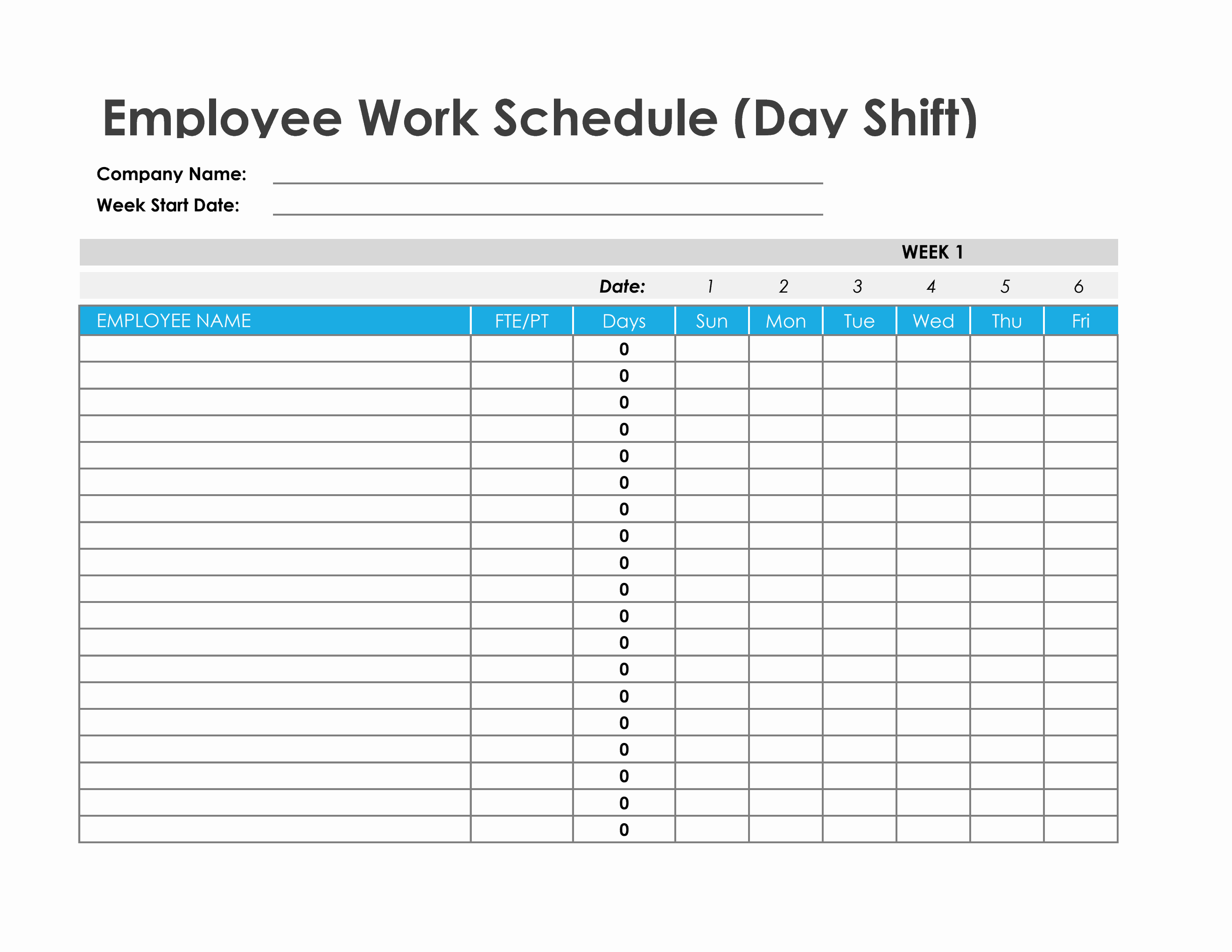 Employee Work Schedule in Excel Employee Work Schedule in Excel