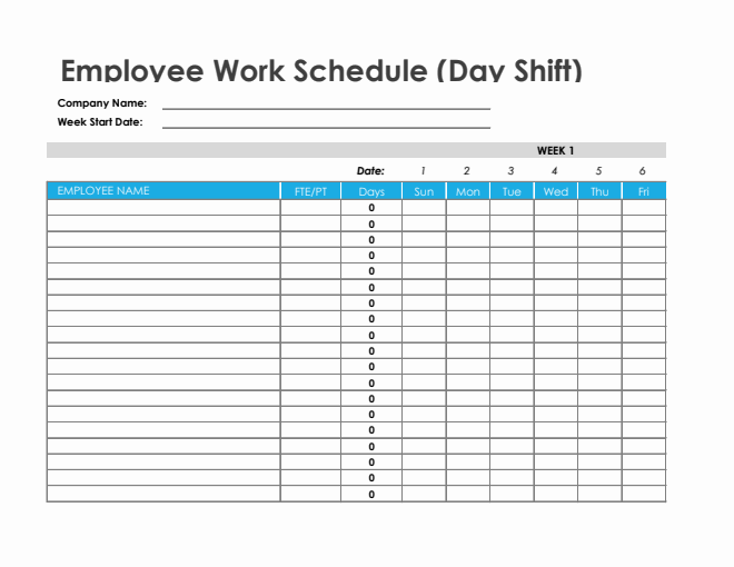 schedule templates