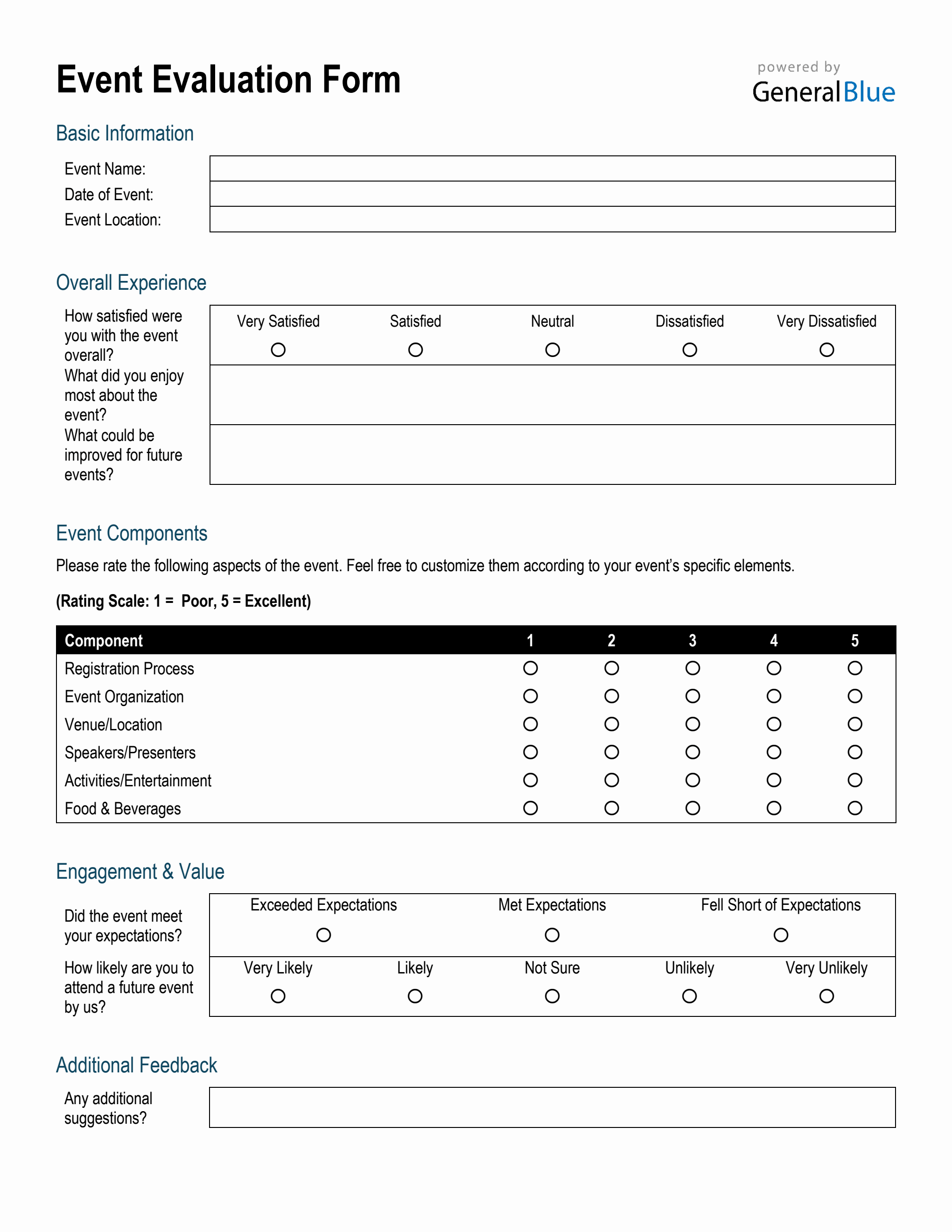 Free PDF Post Event Evaluation Templates