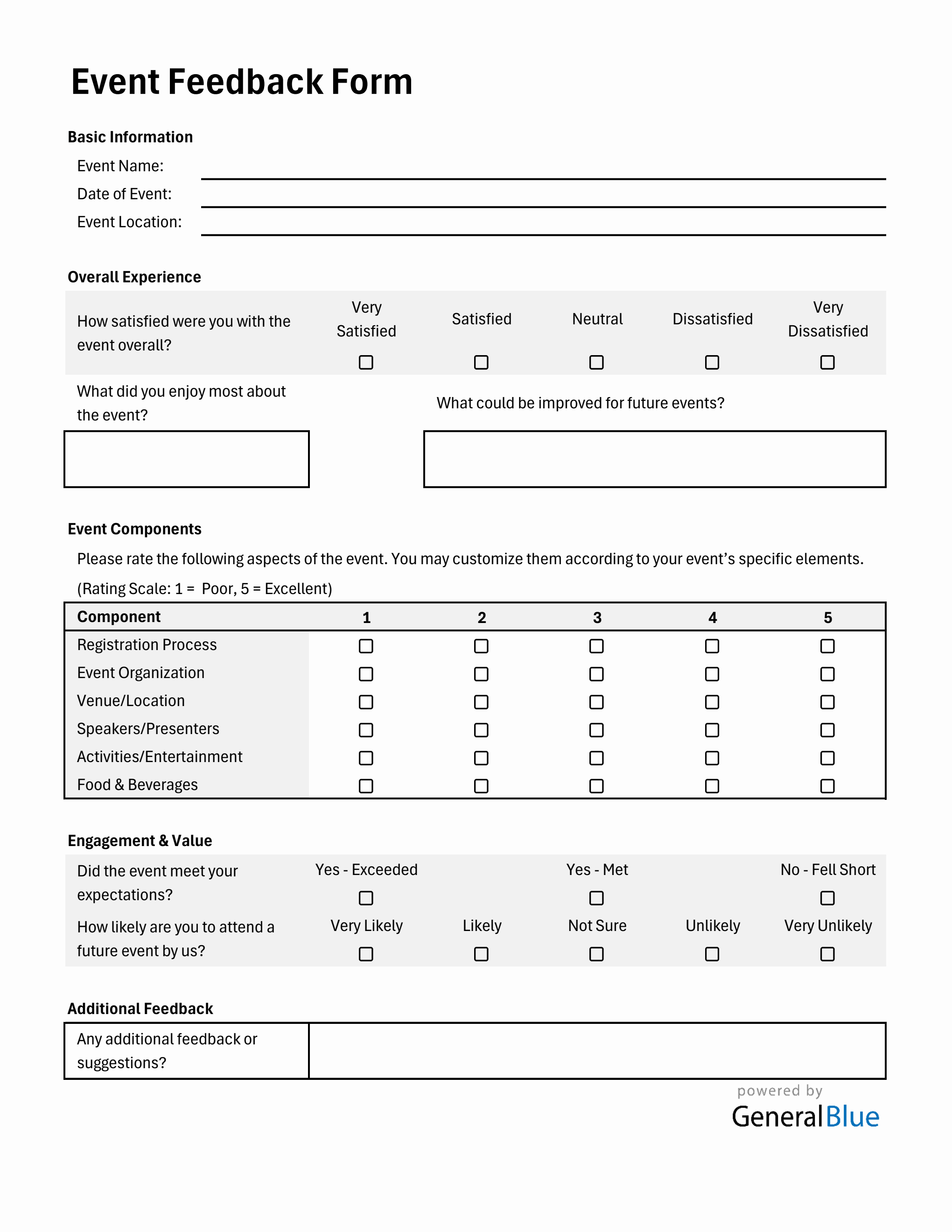 Editable Event Feedback Form (PDF)