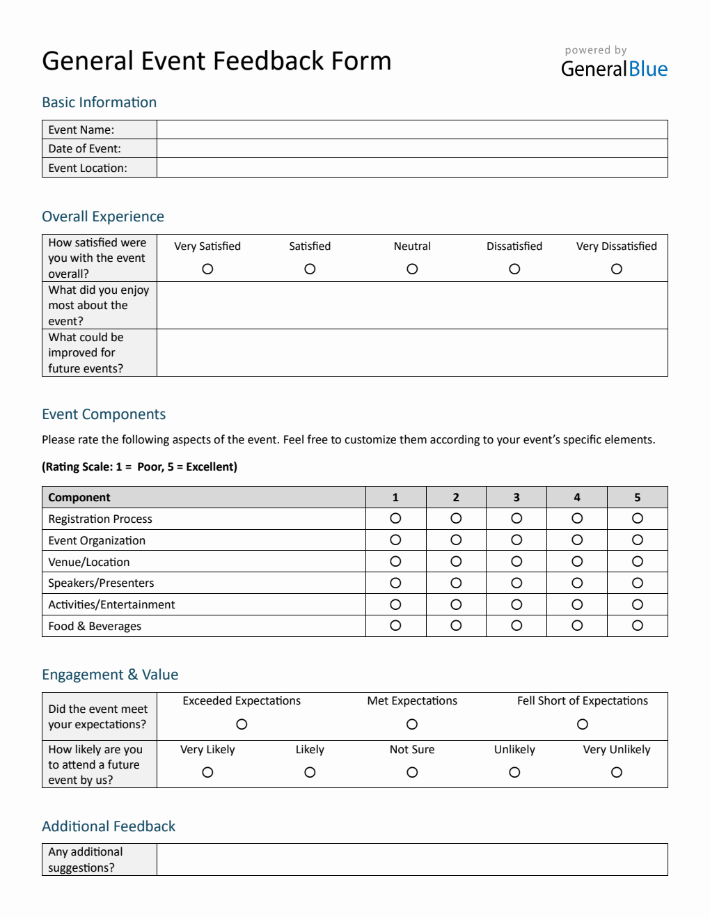 Editable Event Feedback Form (PDF)