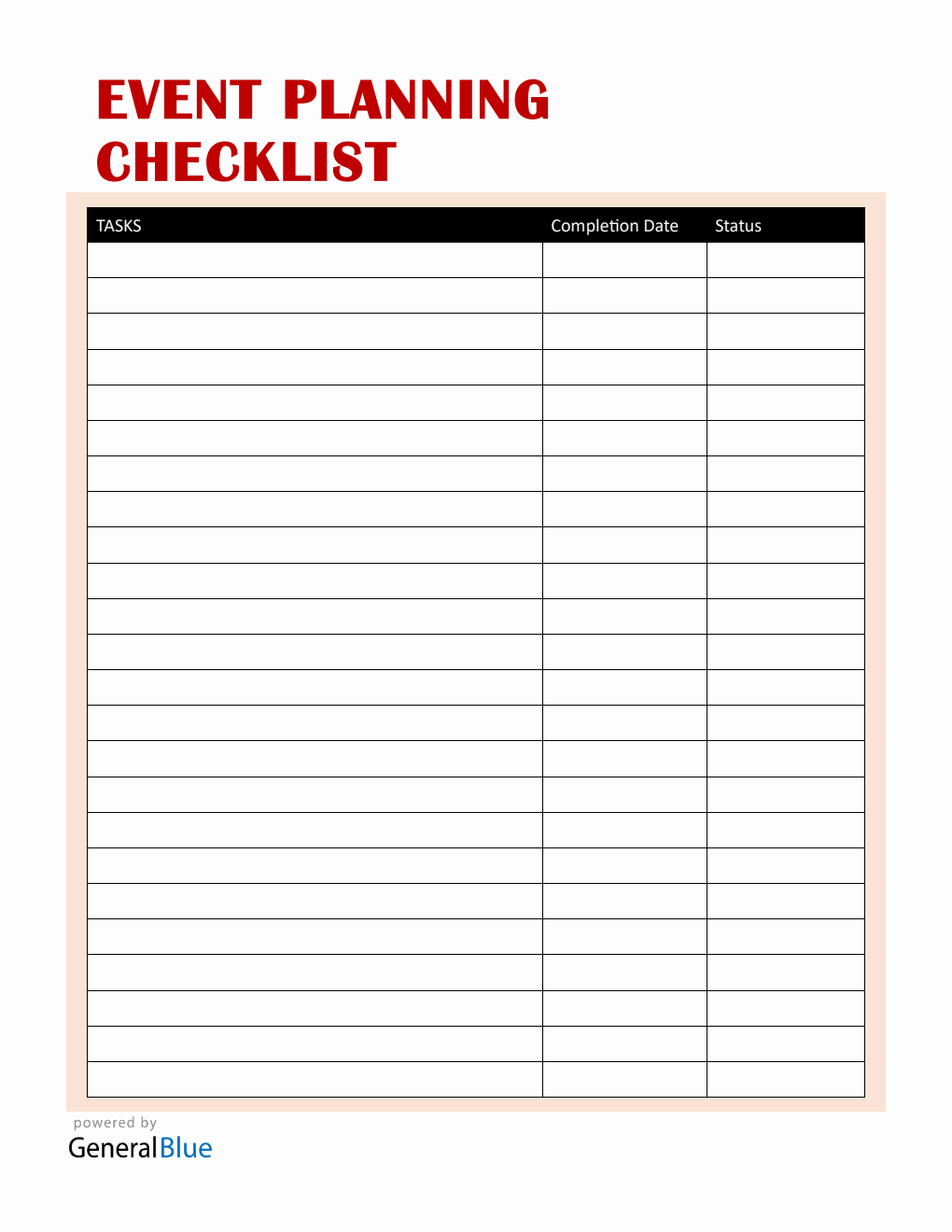 Event Planning Template - Free Word Download