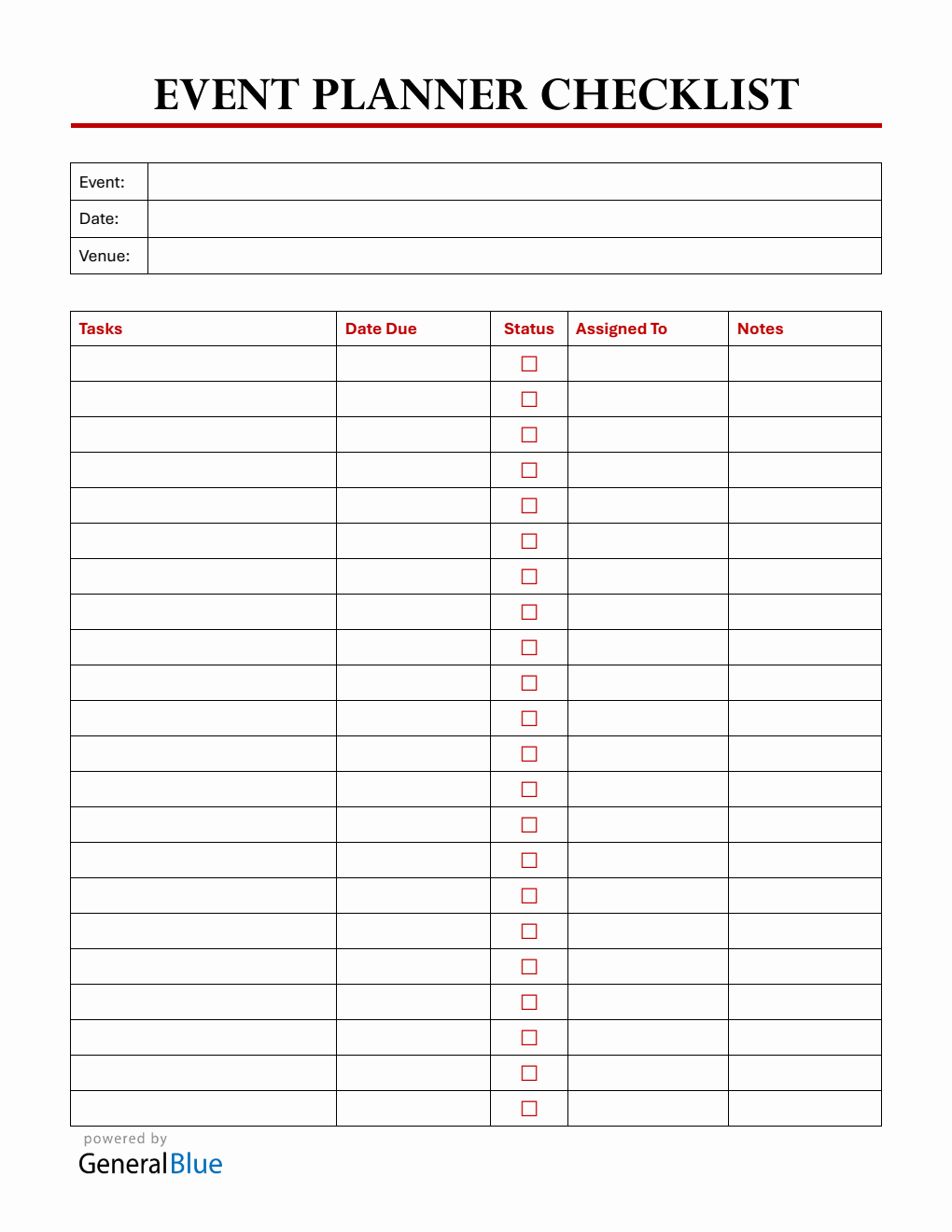 Customizable Event Planning Template - Free PDF Download