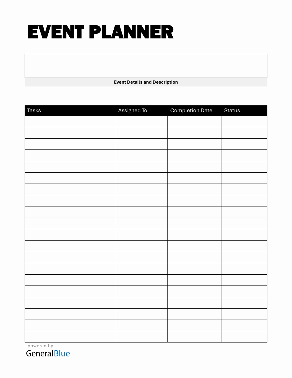Editable Event Planning Template Free PDF Download