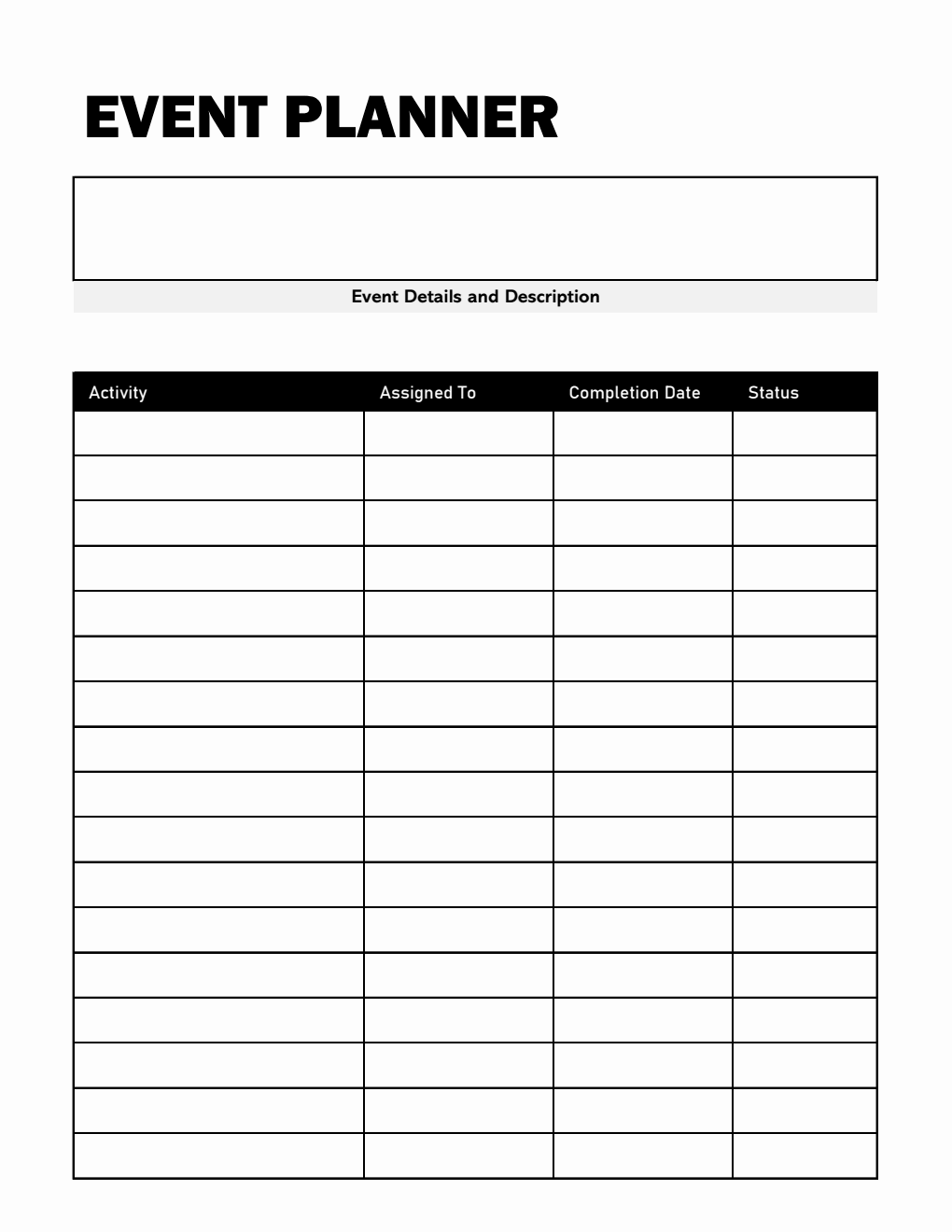 Event File Template Event Templates
