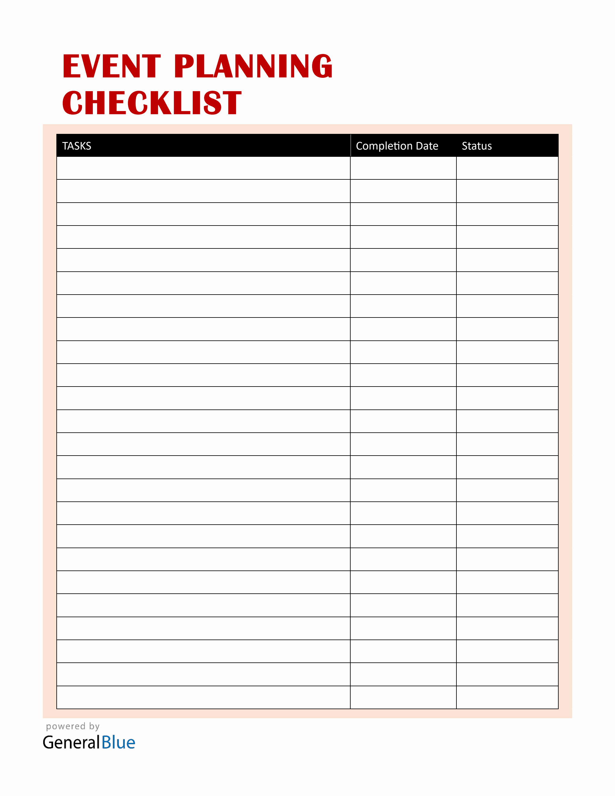 Event Planning Template - Free PDF Download