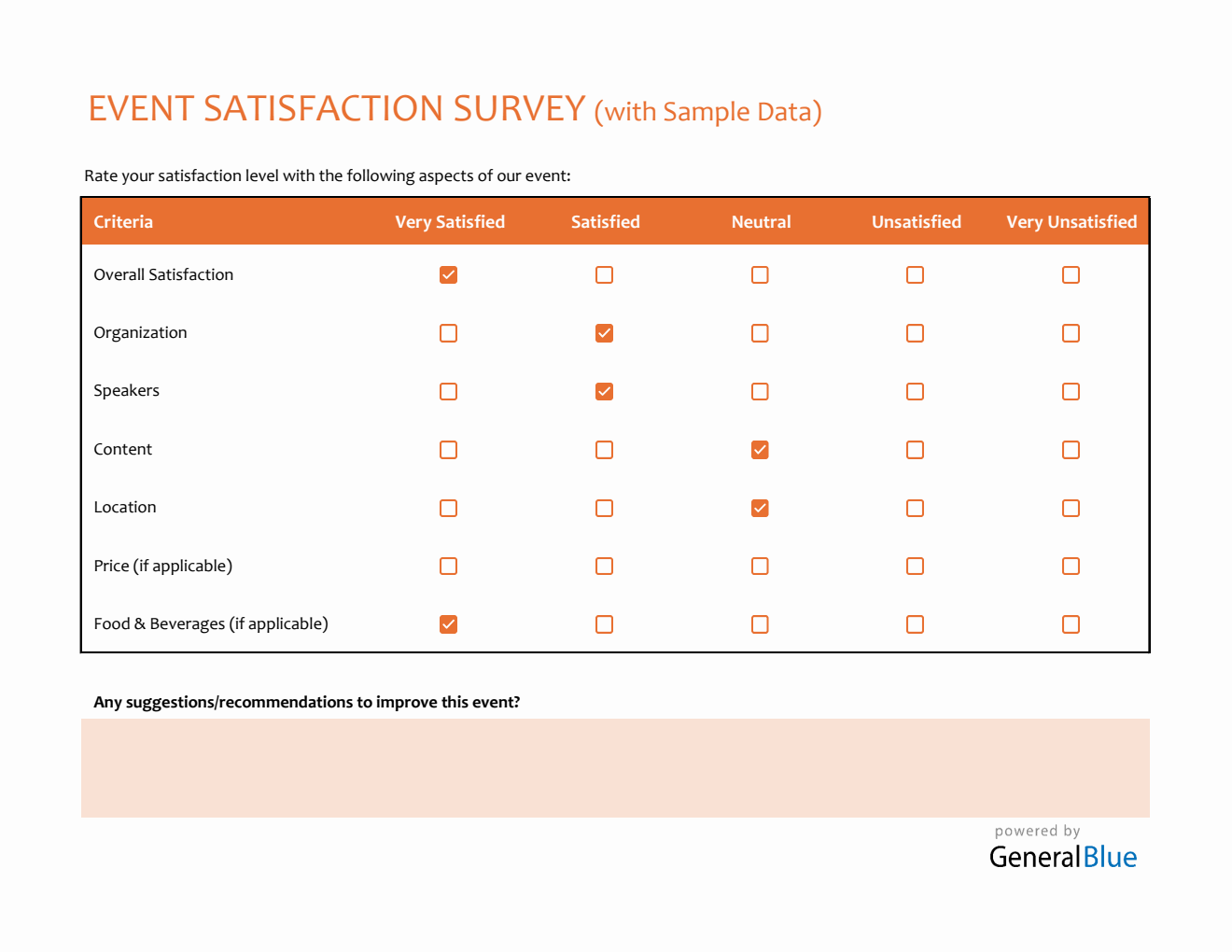Event Rating Ratings Templates