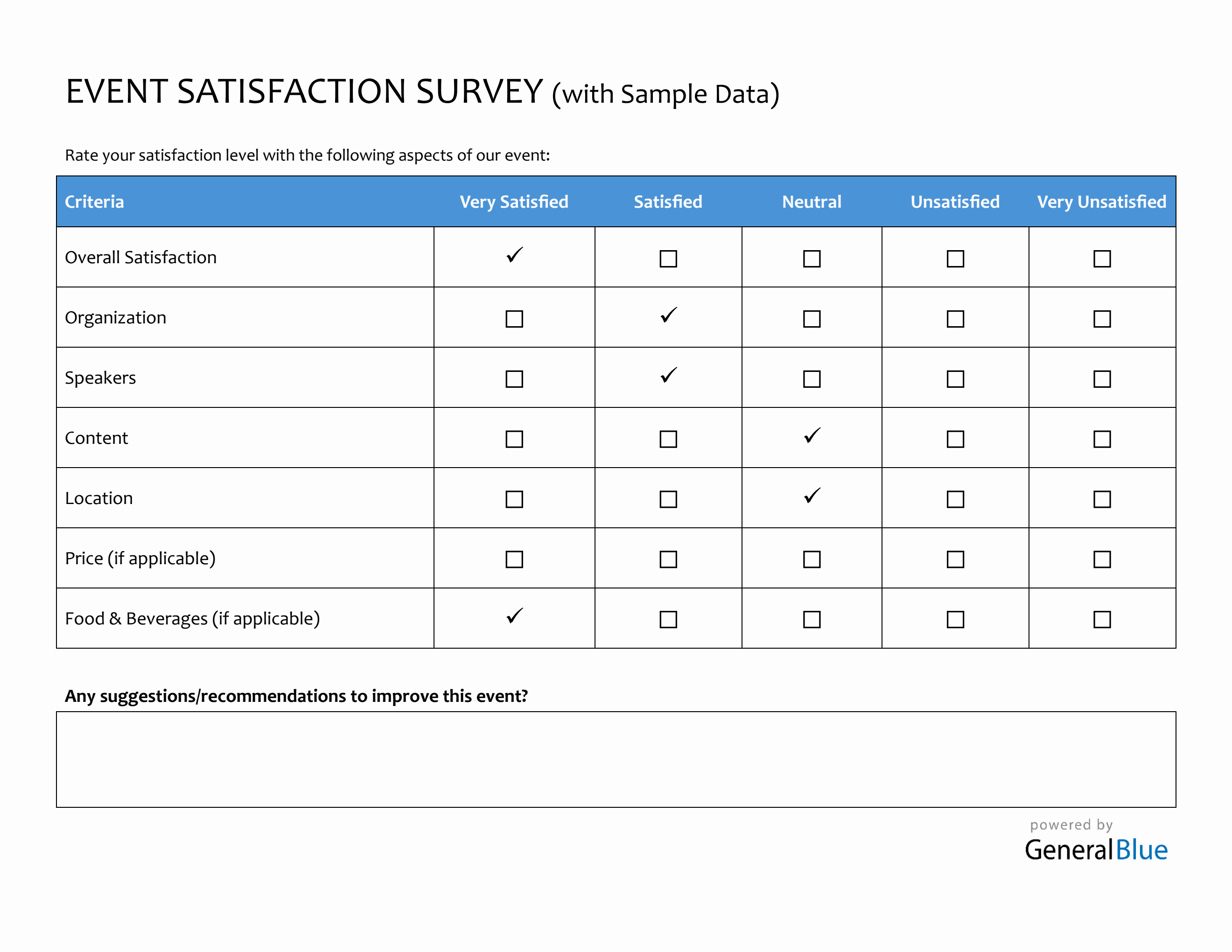Event Satisfaction Survey | Free PDF, Word, Excel Download