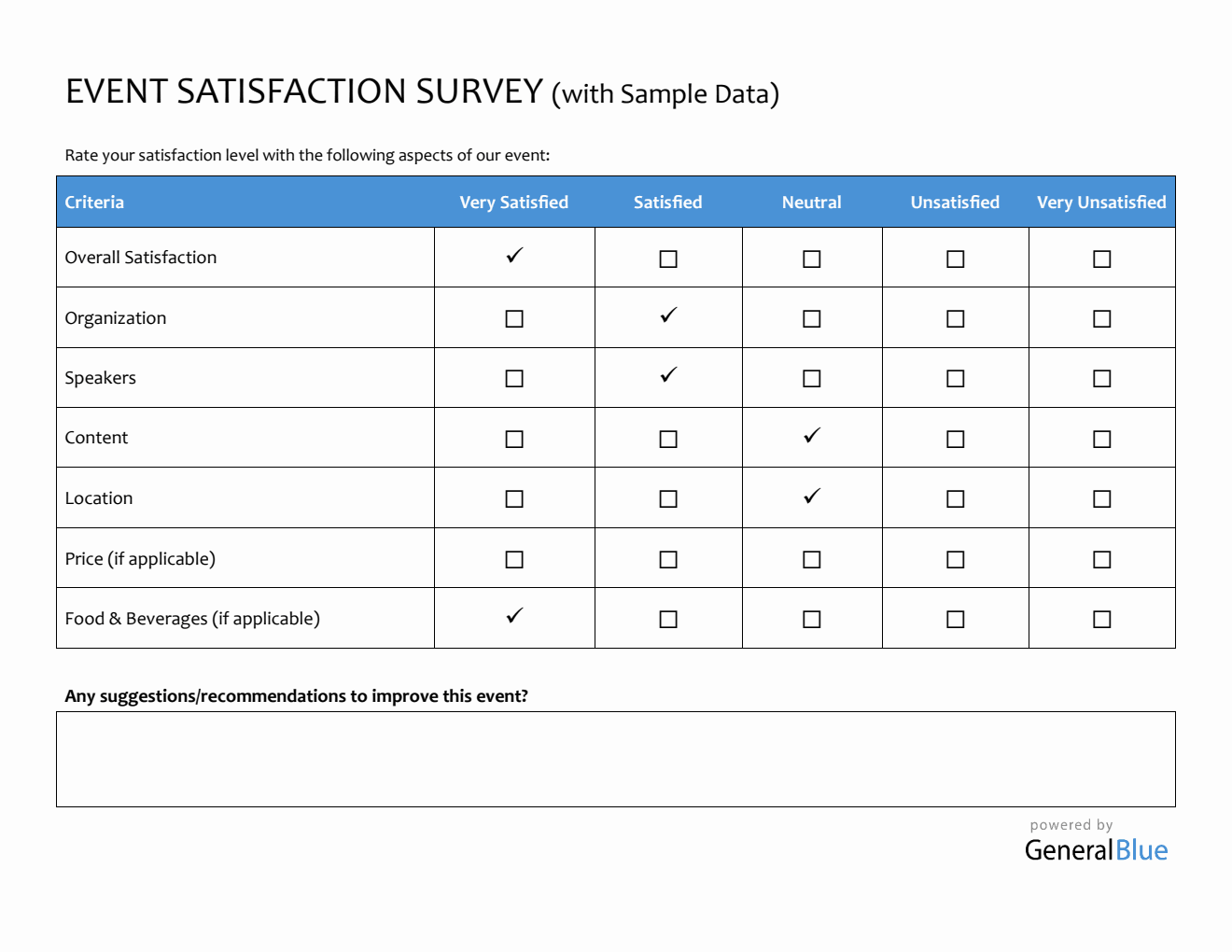Event Satisfaction Survey | Free PDF, Word, Excel Download