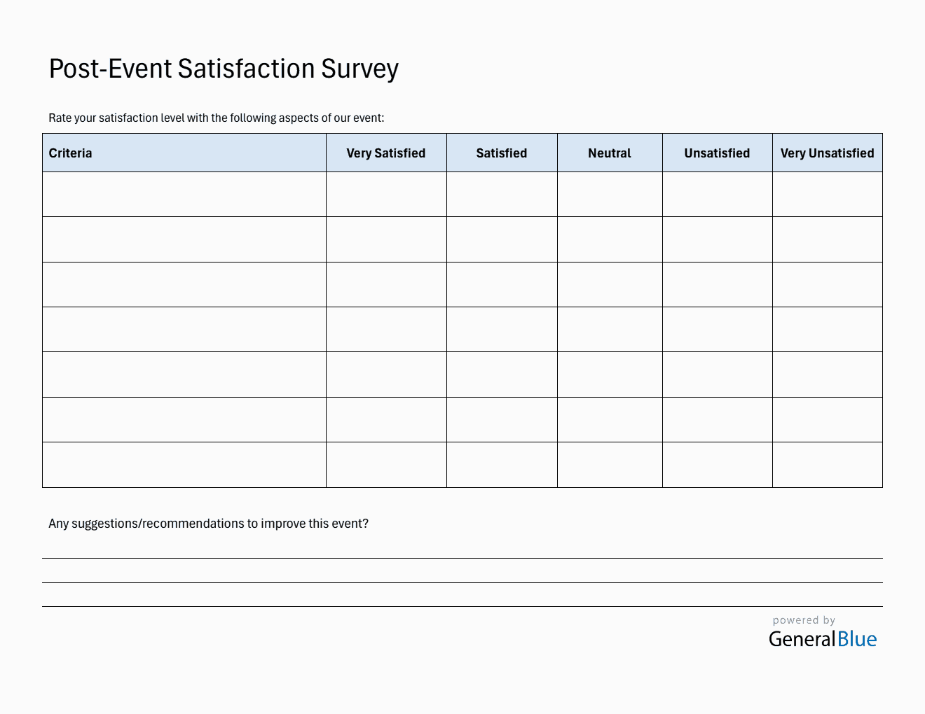 Editable Event Satisfaction Survey | Free PDF, Word, Excel Download
