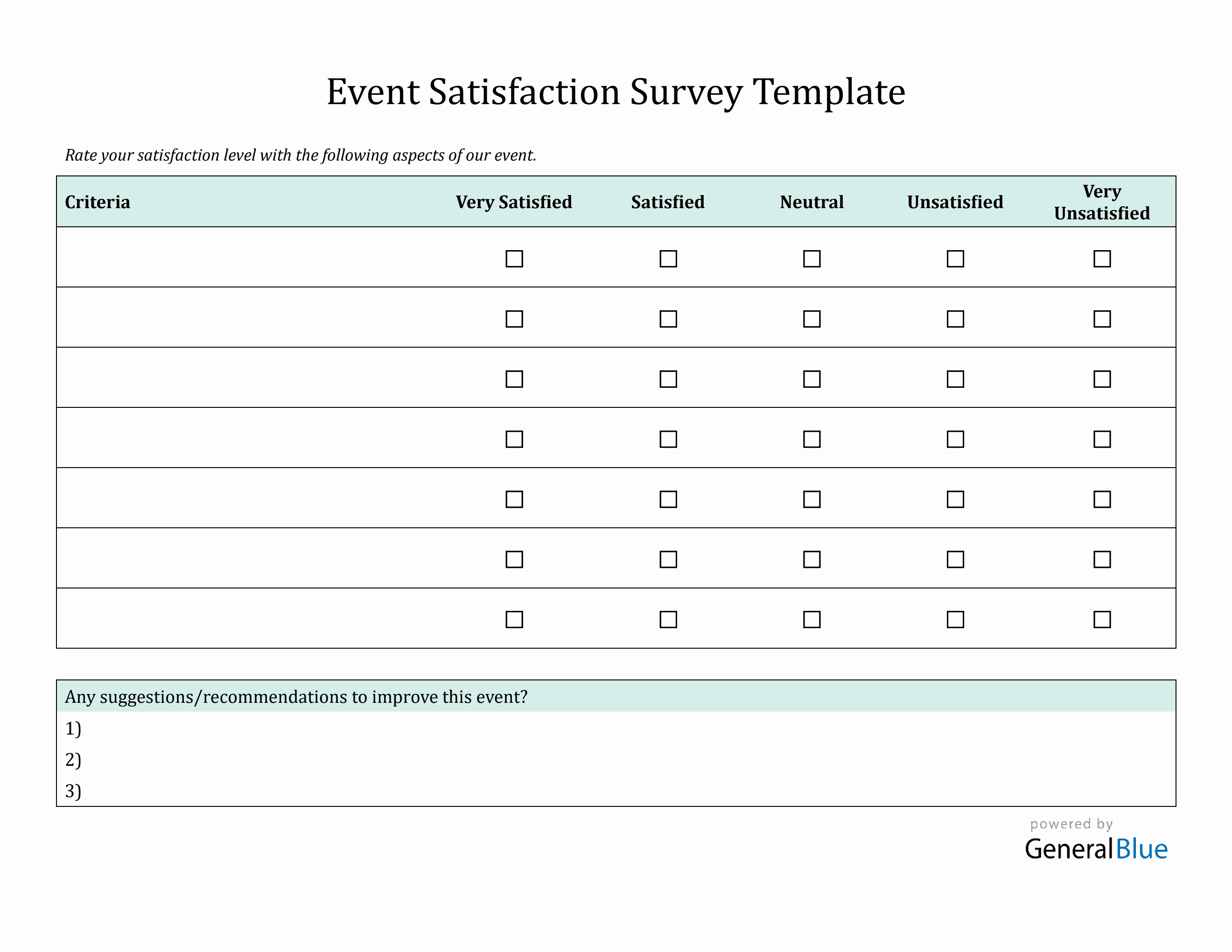 Image 6 for Event Survey Template Word