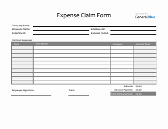 Expense Claim Form in Word (Simple)