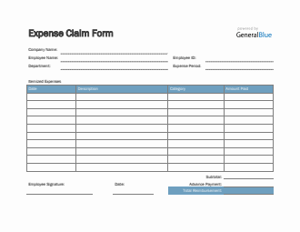 Expense Claim Form in Excel (Basic)