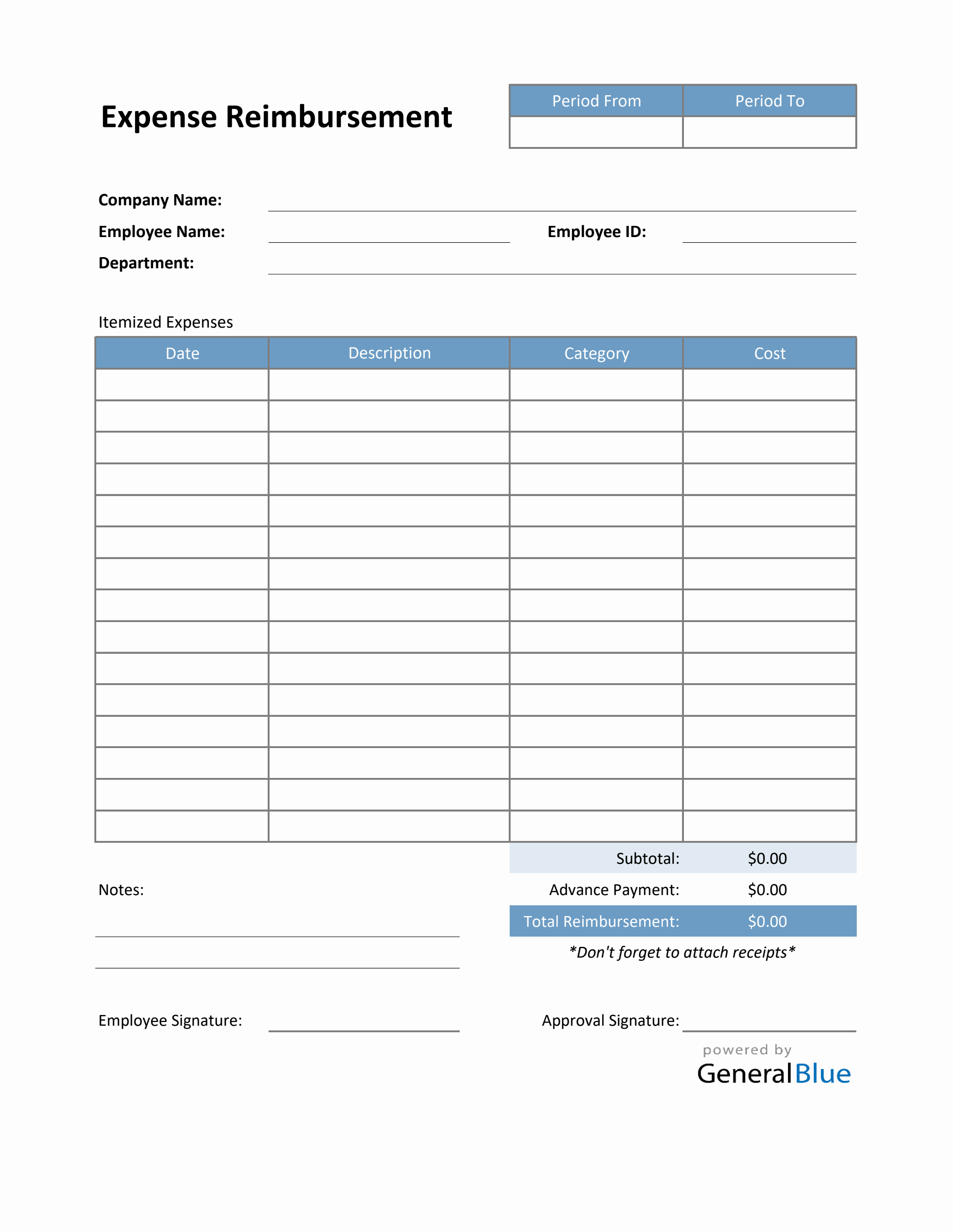 Expense Reimbursement Form In Excel Basic Expense Reimbursement Form In Excel Basic