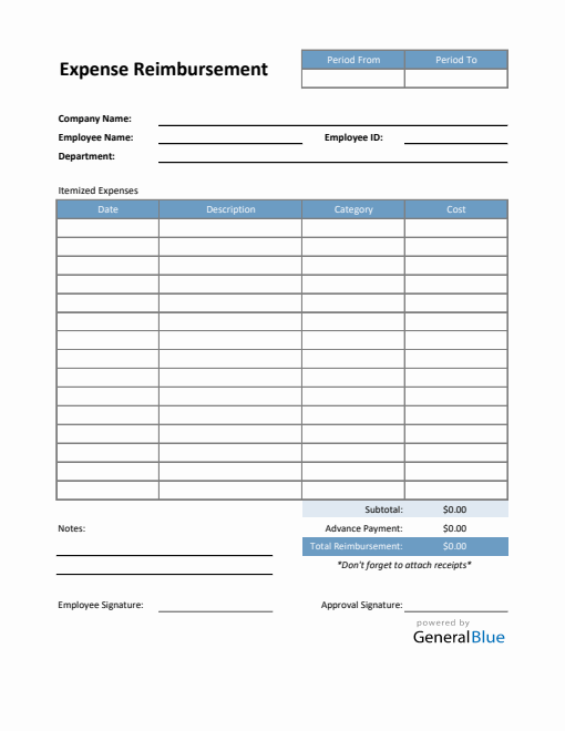 Reimbursement Templates