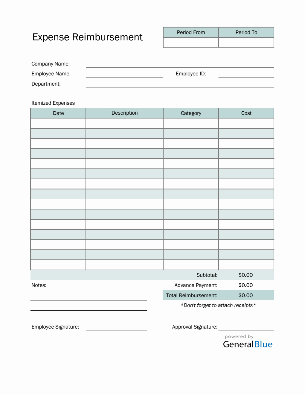 Reimbursement Templates