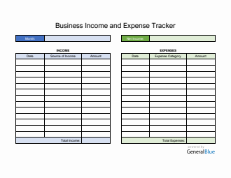 Free Business Income and Expense Tracker in Word (Colorful)