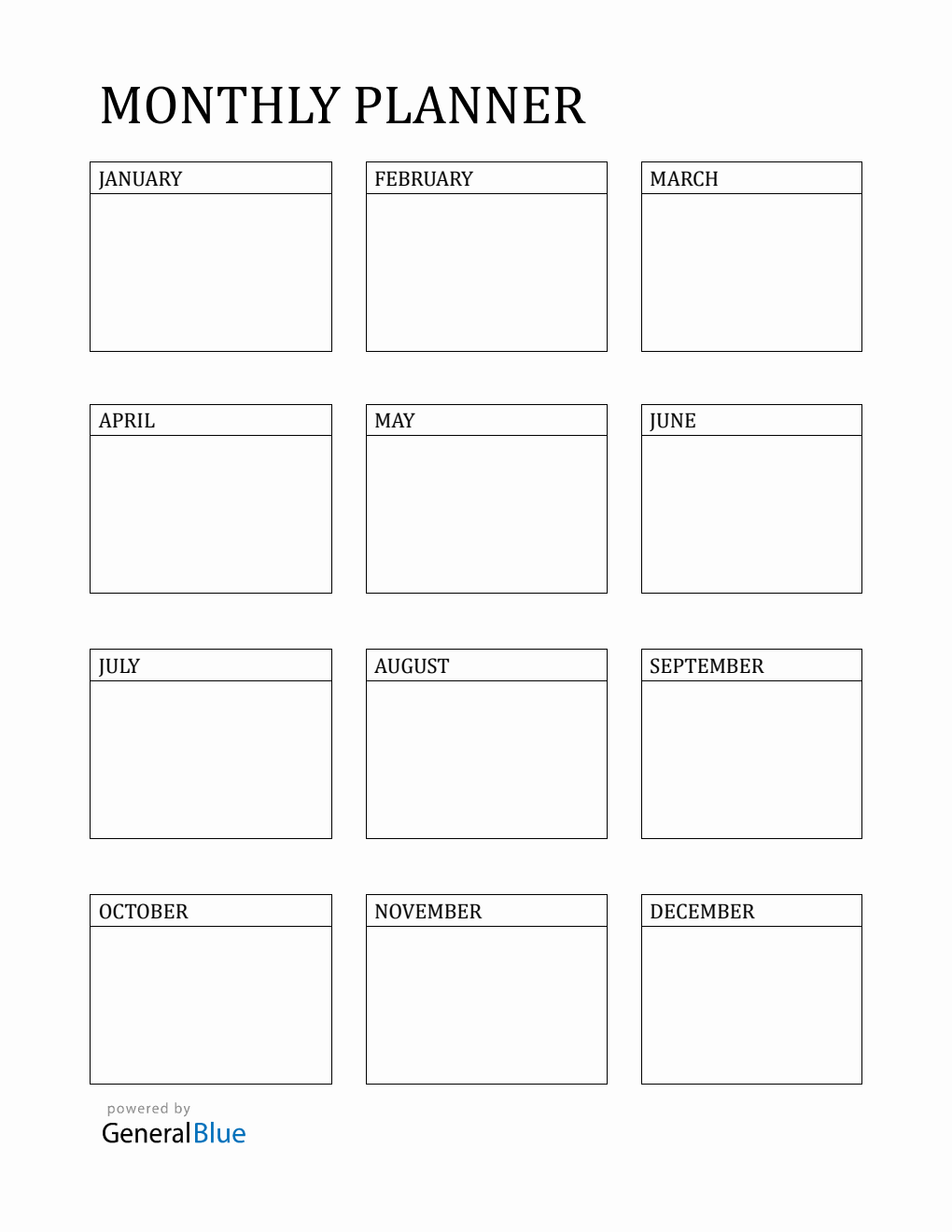 Free Word Planner Templates