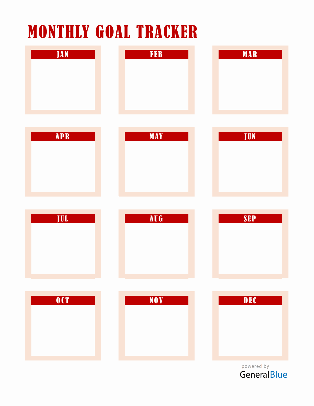 Free Printable Monthly Planner Word (Red)