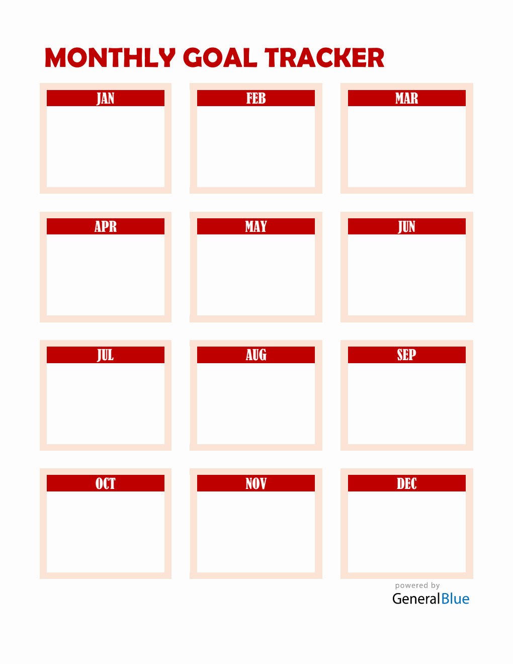 Printable Monthly Planner Excel (Red)