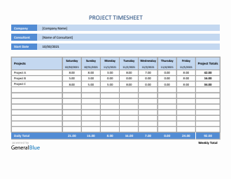 Project Timesheet in Excel (Basic)