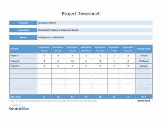 Project Timesheet in Word (Basic)